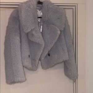 Avec Les Filles Faux Light Blue Fur Jacket- never worn
